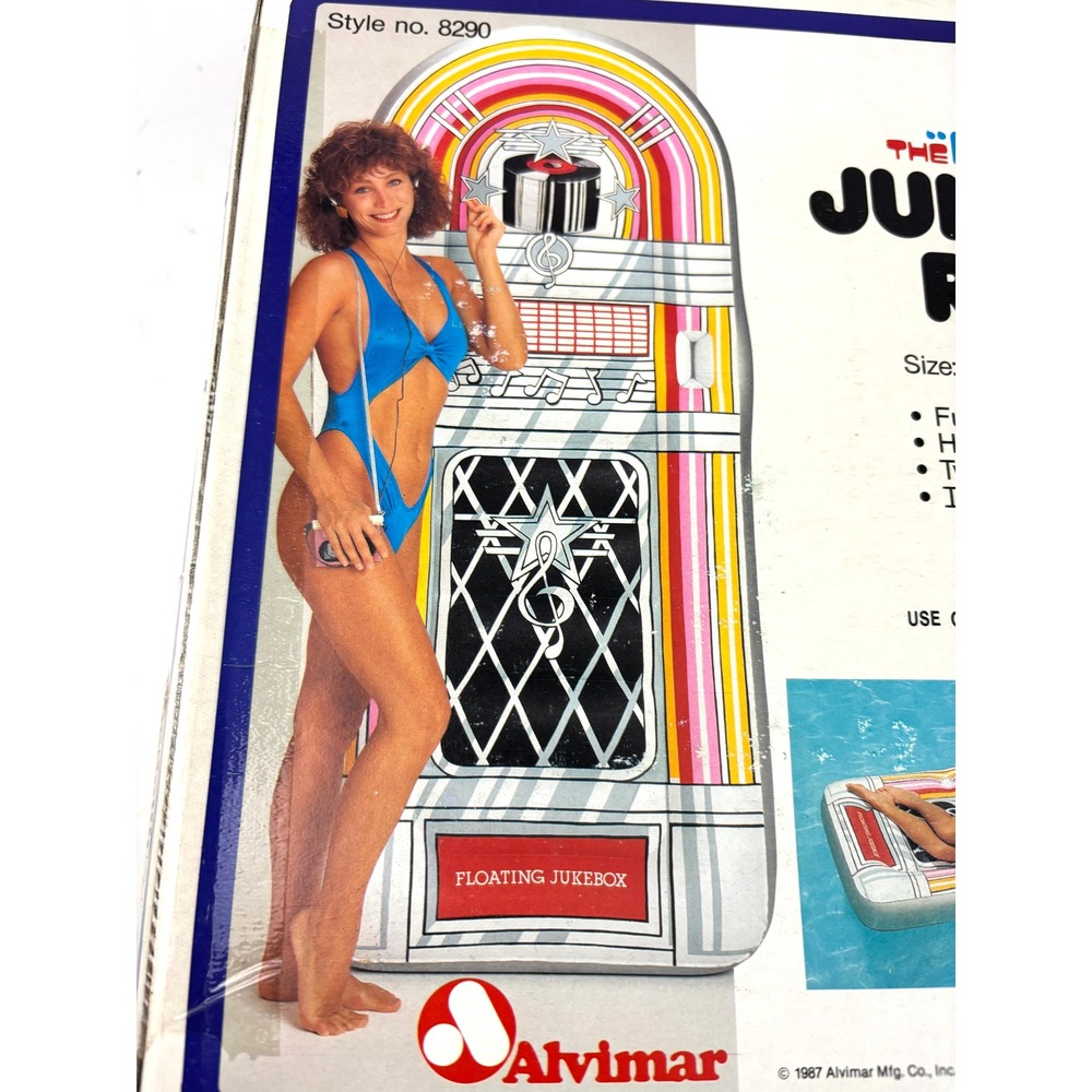 Vintage 1987 Avimar Jukebox Raft‎ Inflatable Pool Float NOS Boxed - Picture 2 of 4